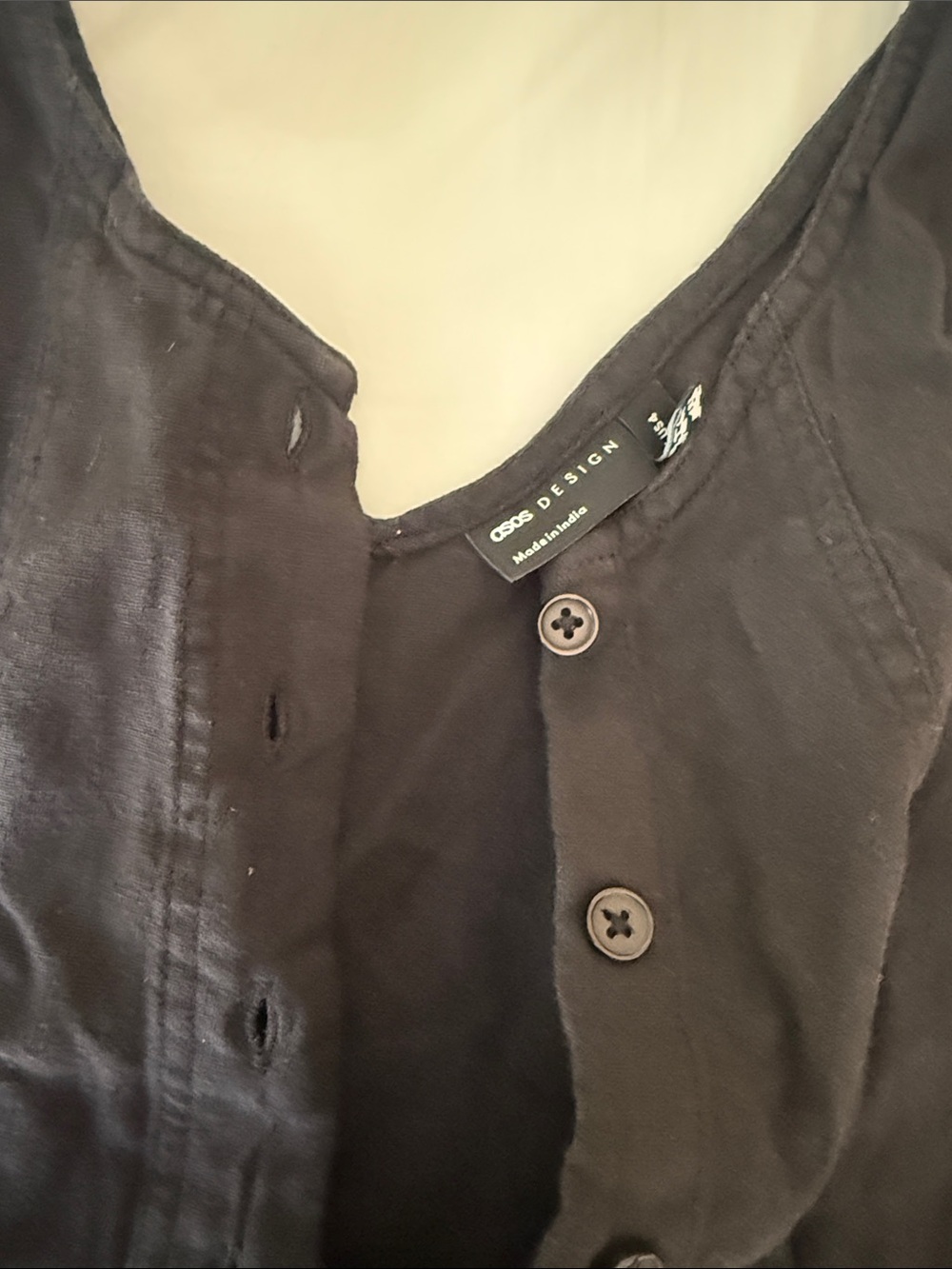 ASOS DESIGN Black Button-Front jumpsuit